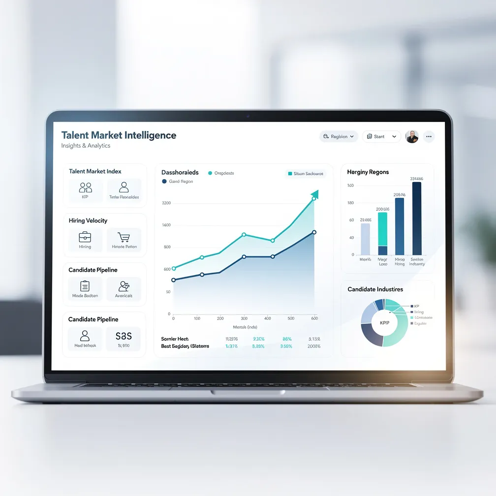 Monday Market Intelligence – Talent Market Data Business intelligence dashboard with market data visualizations and analytics for talent market intelligence